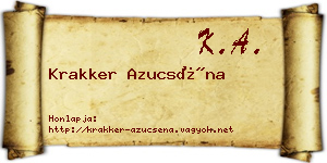 Krakker Azucséna névjegykártya